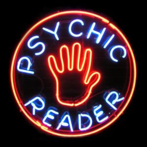 psychic reader neon sign
